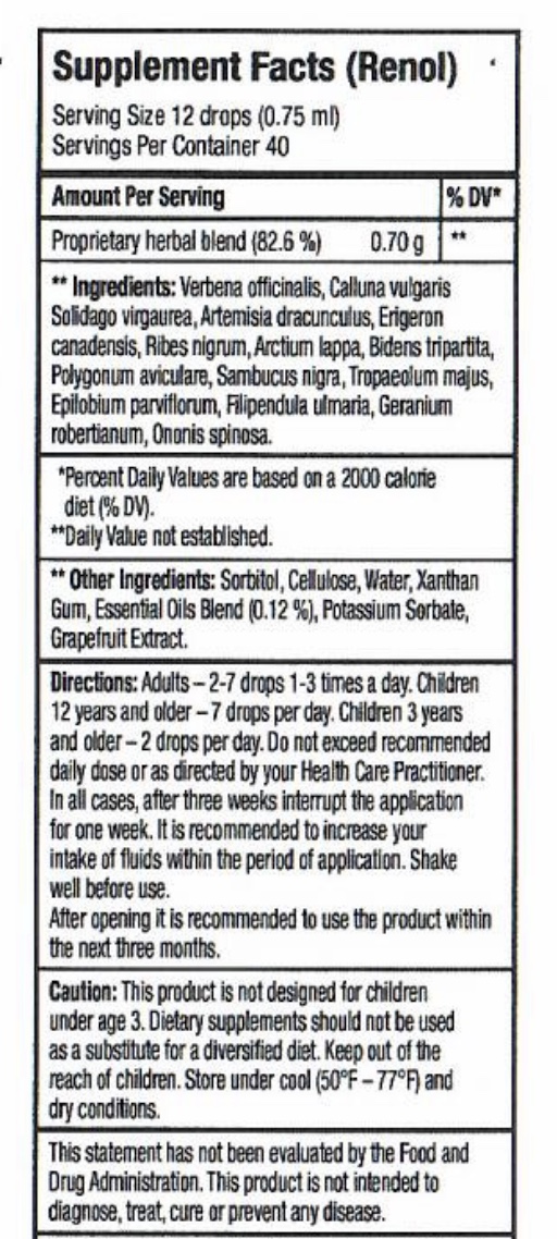 RENOL - Kidney Wellness, Detox & Cleanse 1.0 Fl.Oz - Image 2